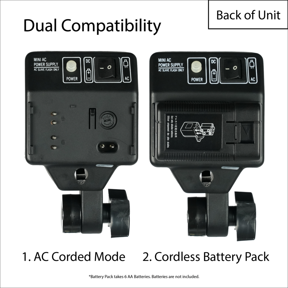 Portable Studio Flash Light Bulb Single E27 Light Head - Included Battery Pack