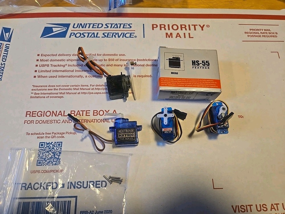 Hitec HS-55 Feather Micro Remote Control Airplane Servo, & Extras