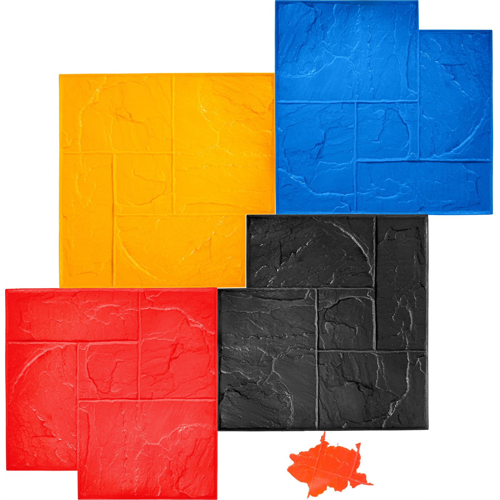 Concrete Texturing Skin 24x24" Concrete Stamps Mats Set Concrete Stamping