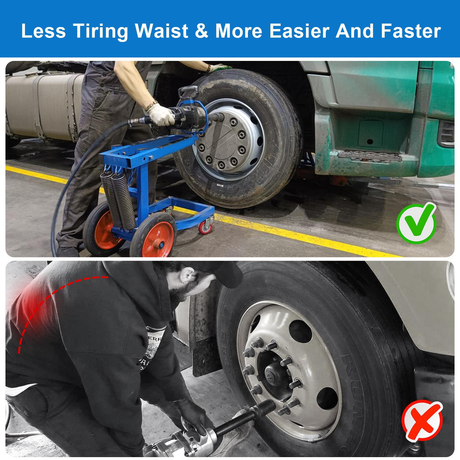 Mobile Impact Wrench Stand Air Impact Holder Rack Heavy Duty Trucks Tool