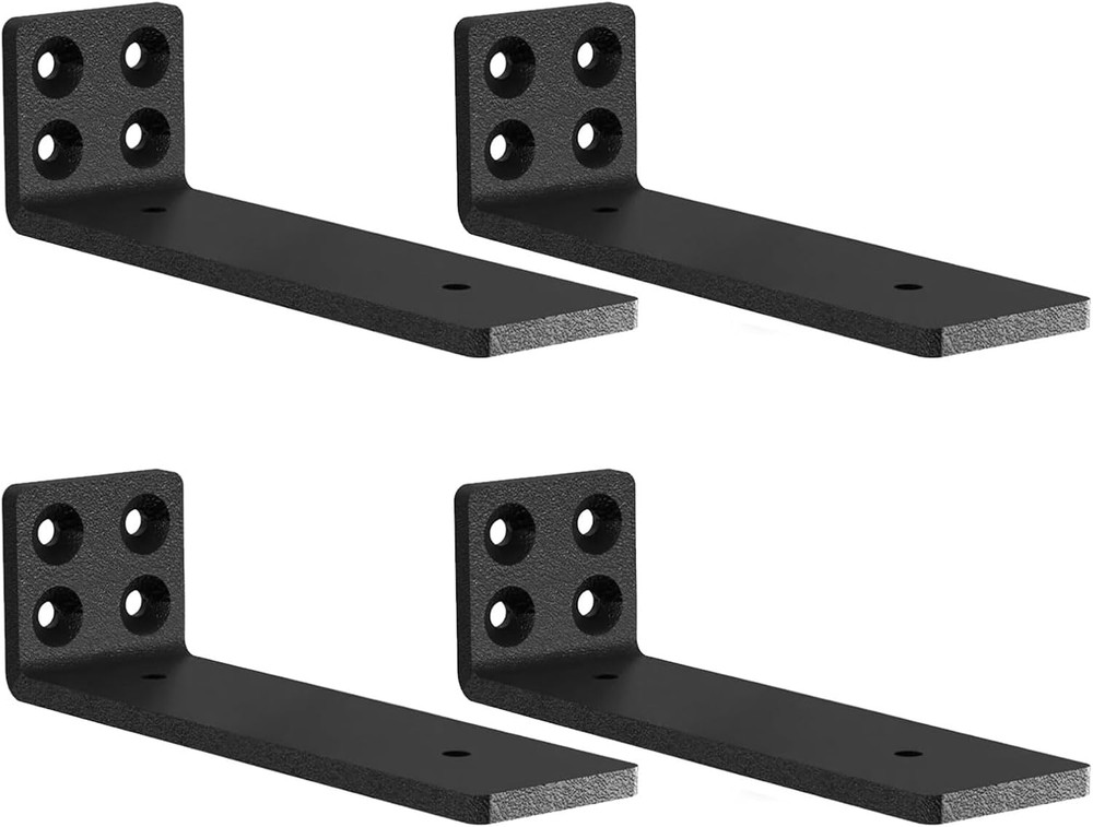 4 Pack Floating Shelf Bracket Heavy Duty, Hidden Shelf Brackets 5Mm Thick L B...