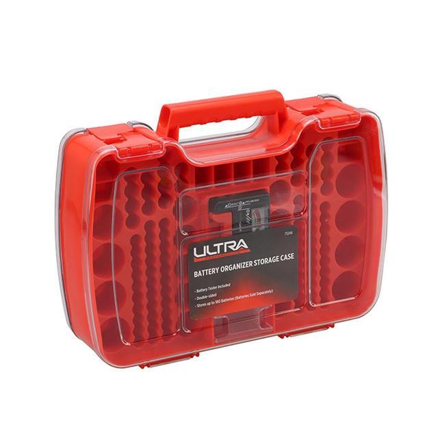Ultra Performance 180 Battery Organizer Double Sided Storage Case With Tester