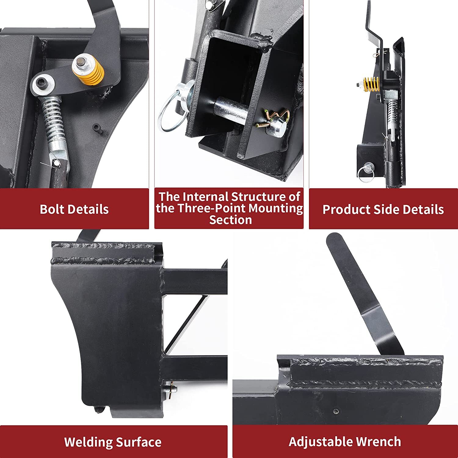 Quick Tach Conversion Adapter for 3 Point Cat 1 Tractors Skid Steers Category 1