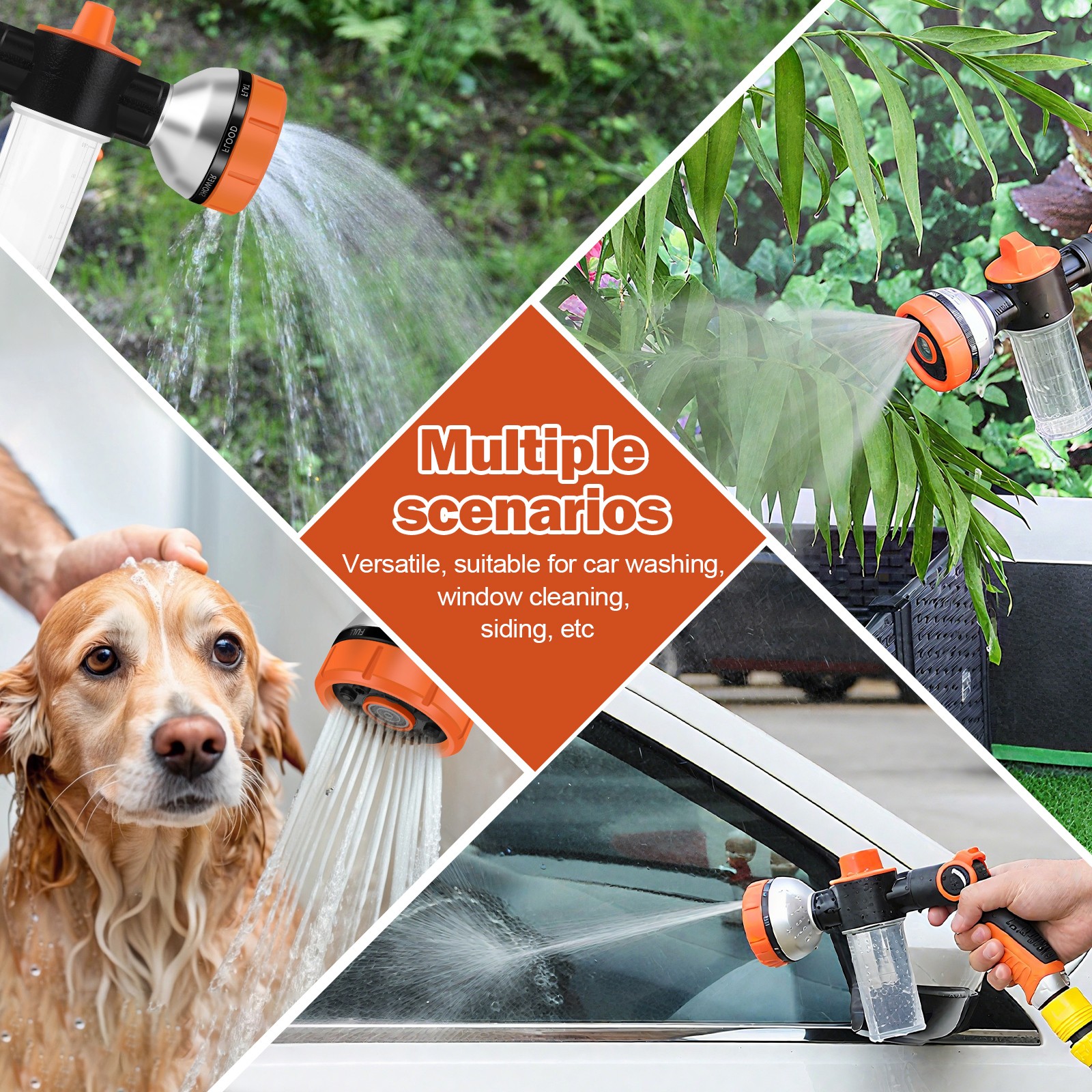 Car Cleaning Wash Pressure Washer Snow Foam Lance 8 Mode Sprayer Gun Soap Bottle