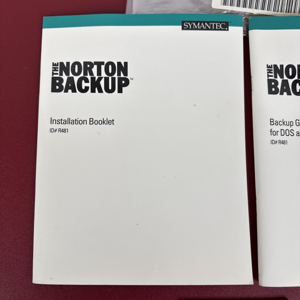 Symantec Norton Backup for Wndows DOS IBM Software 3.5" Disk