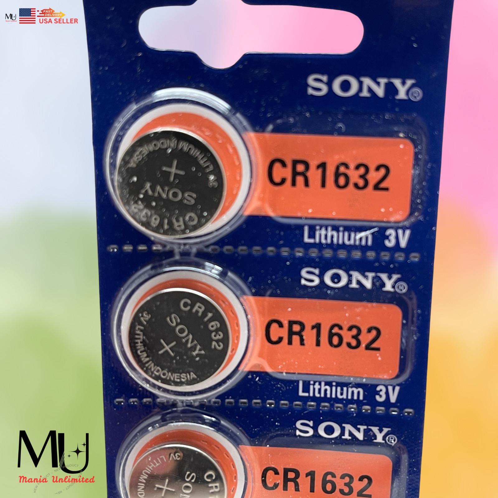 5 PACK SONY CR1632 3V LITHIUM Battery Expire Date 2032 /Watch /Car key Fobs