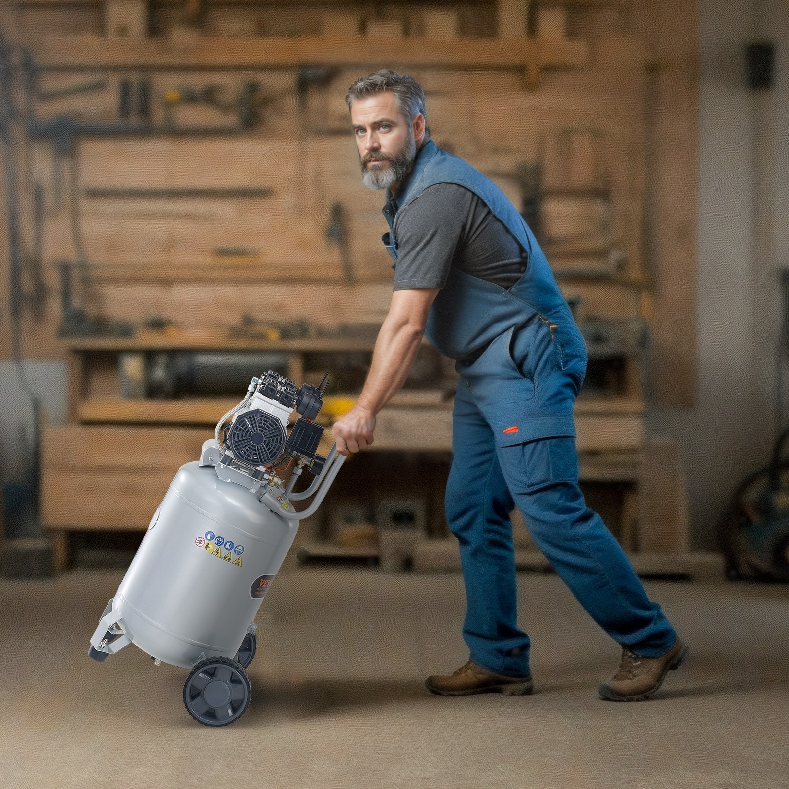 13 Gallon Air Compressor 2HP 4.6SCFM@90PSI Oil Free Air Compressor 125PSI