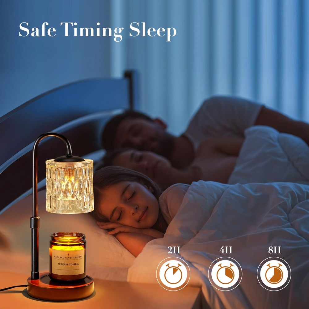 Briever Dimmable Candle Warmer Lamp with Timer, Height Adjustable Electric Ca...