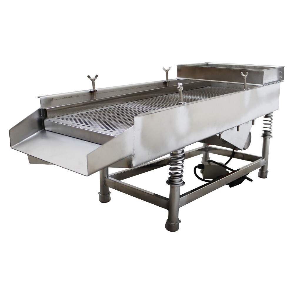Single Layer Stainless Steel Electric Linear Vibrating Screen Sifter 8mm Screen
