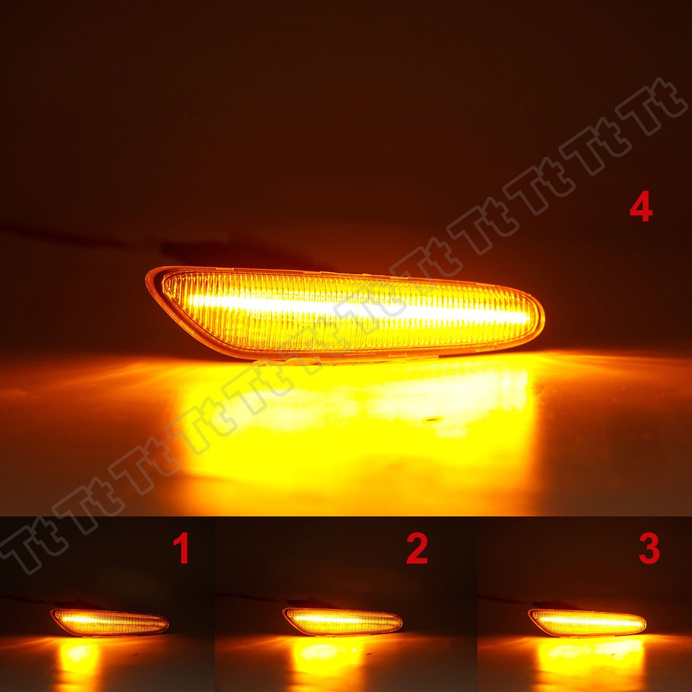 2x LED Sequential Side Marker Lights For BMW E46 E60 E61 E81 E82 E88 E90 E91 E92