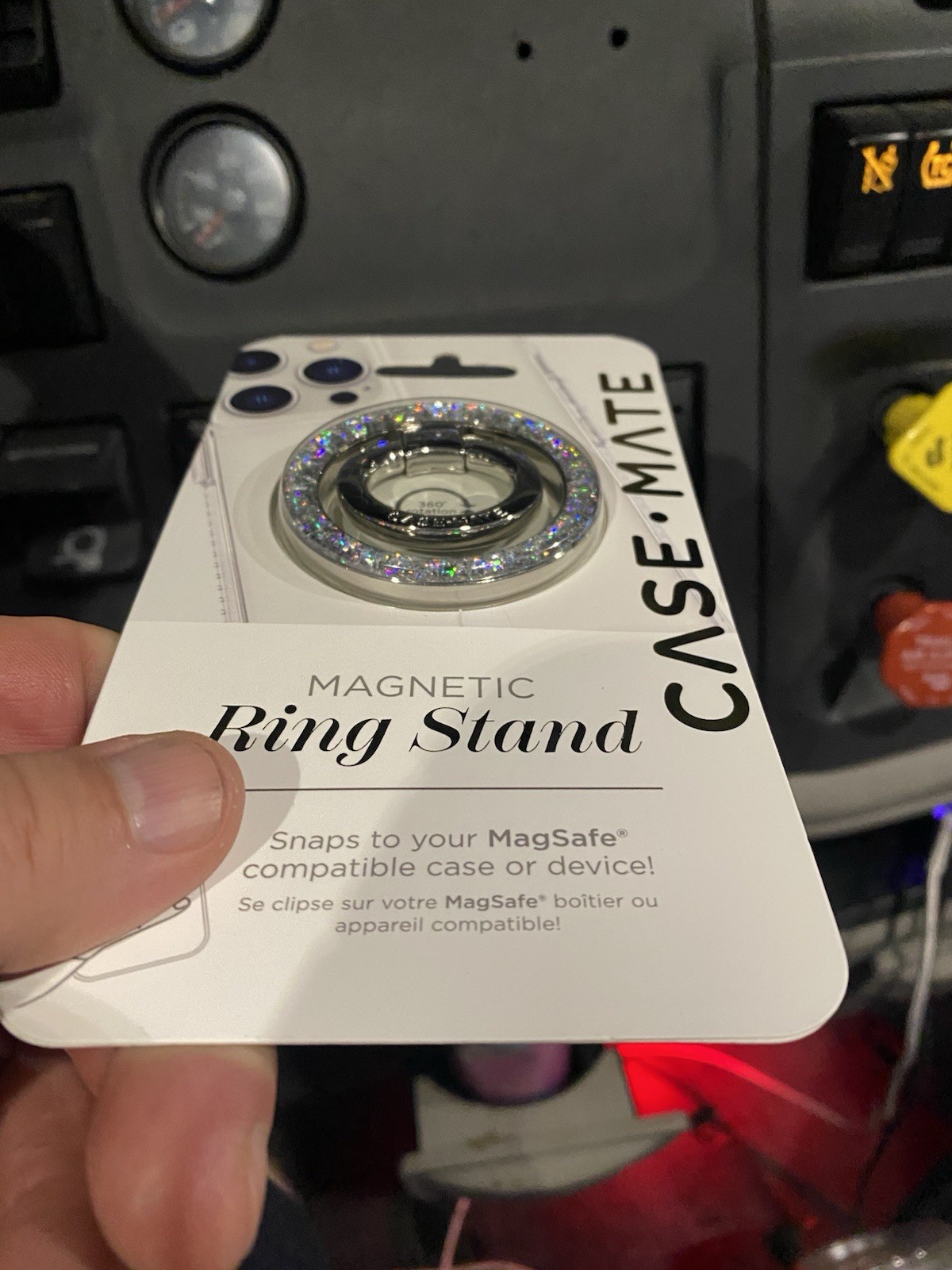 Case-Mate Magnetic Phone Grip Ring Stand Sparkle Diamond Bling New In Box