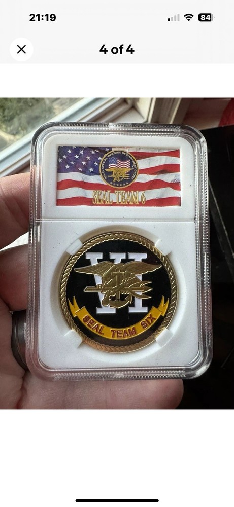 Navy Seal Team Six Challenge Coin In Display Case Devgru