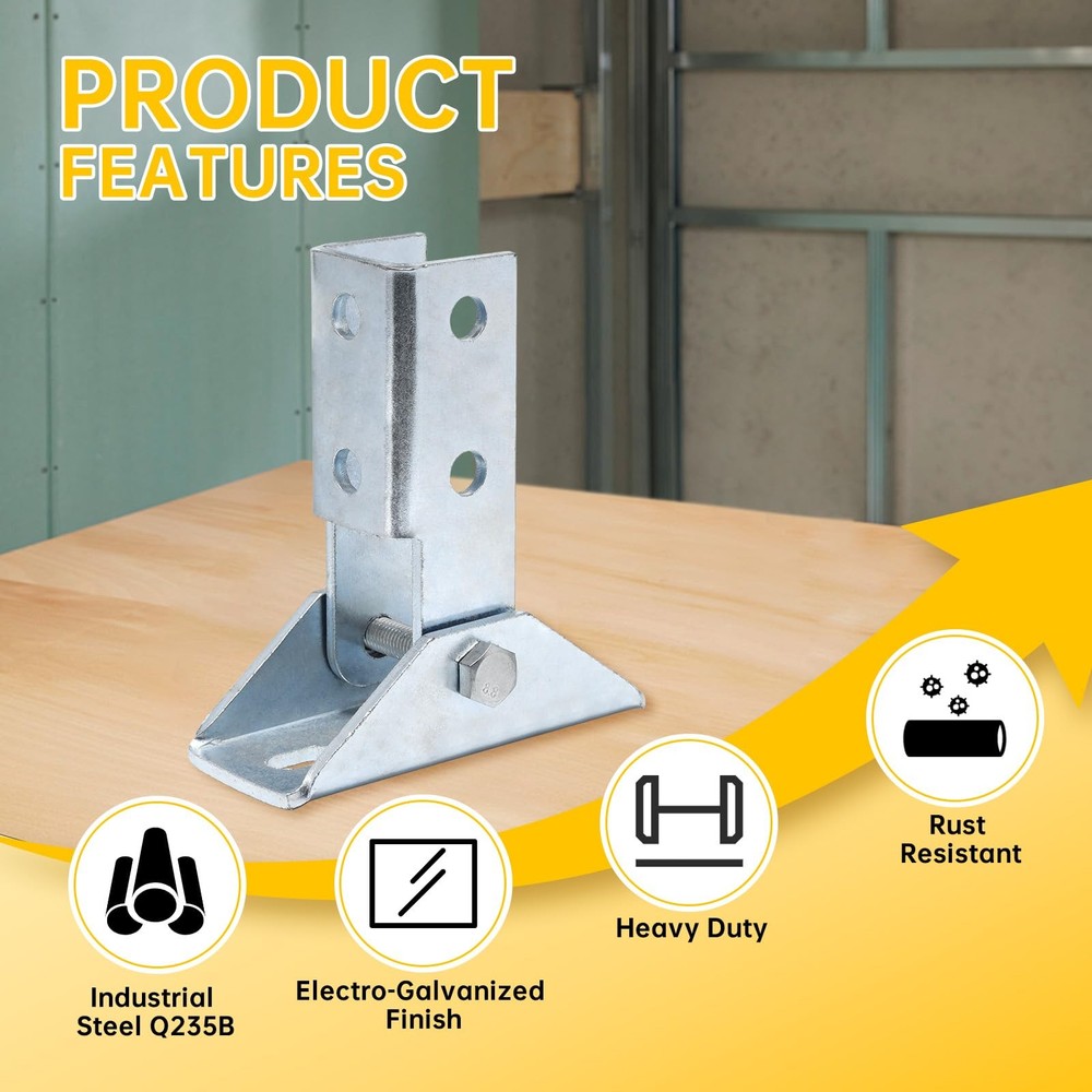 4 Pcs Adjustable Brace Fitting, Single Adjustable Angle Braces for 1-5/8" Str...