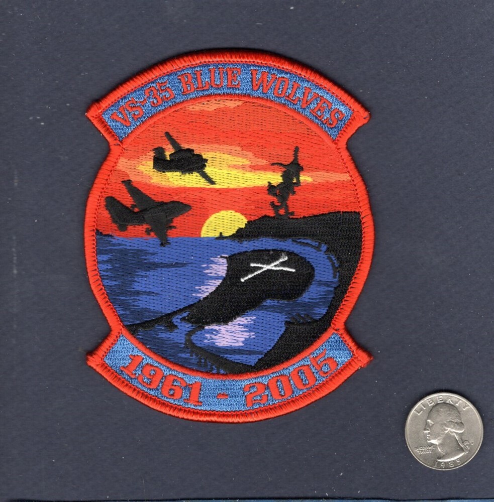 Original VS-35 BLUE WOLVES DECOM 2005 US Navy Lockheed S-3 VIKING Squadron Patch