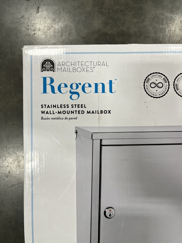 Architectural Mailboxes Regent Silver, Small,Steel, Locking, Wall Mount Mailbox