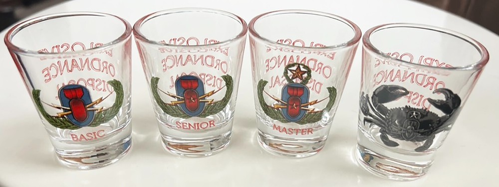 EOD x 4 shot glasses