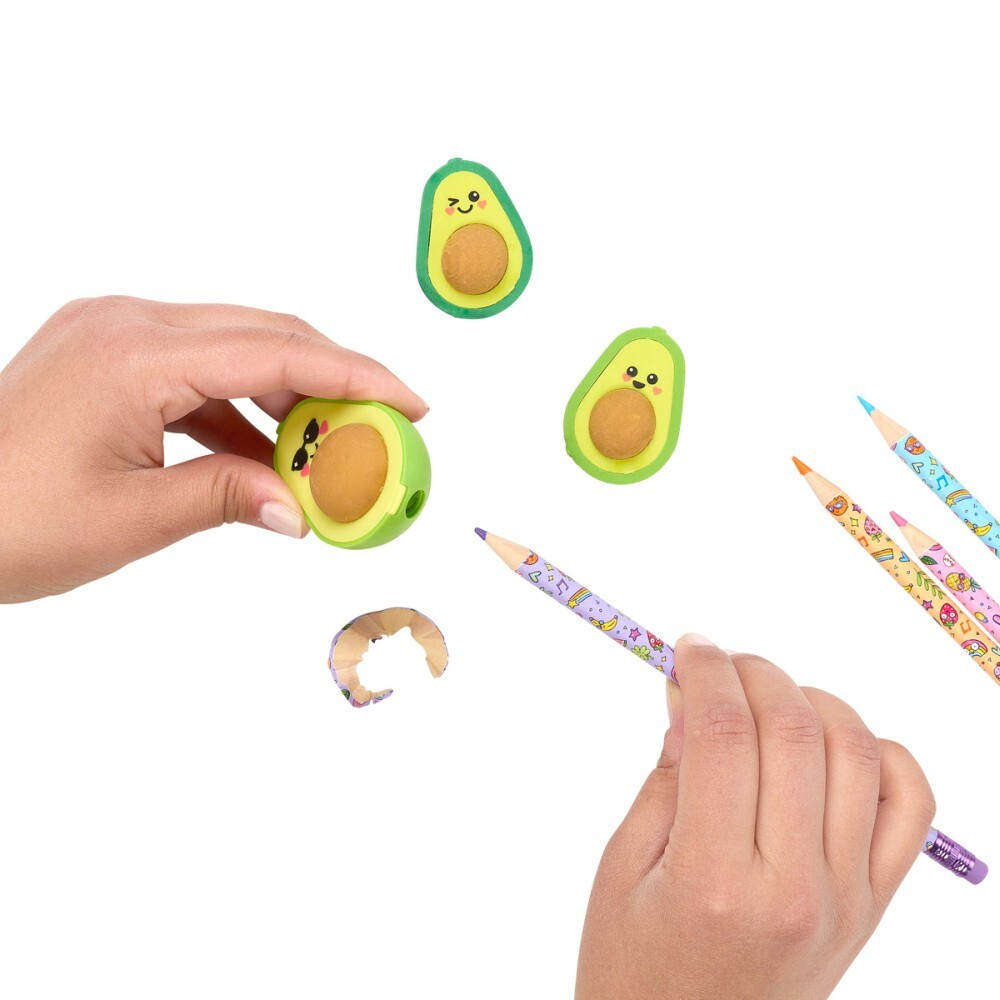 Ooly Eraser & Sharpener – Avocado Love Eraser & Sharpener Set Age 6+ 04821