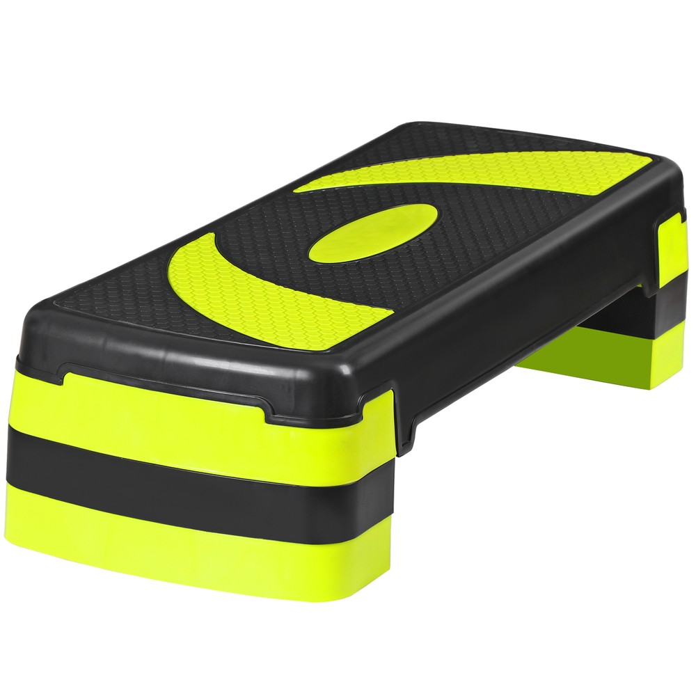 Adjustable Aerobic Stepper Workout Step with 4 Risers Exercise Platform Trainer