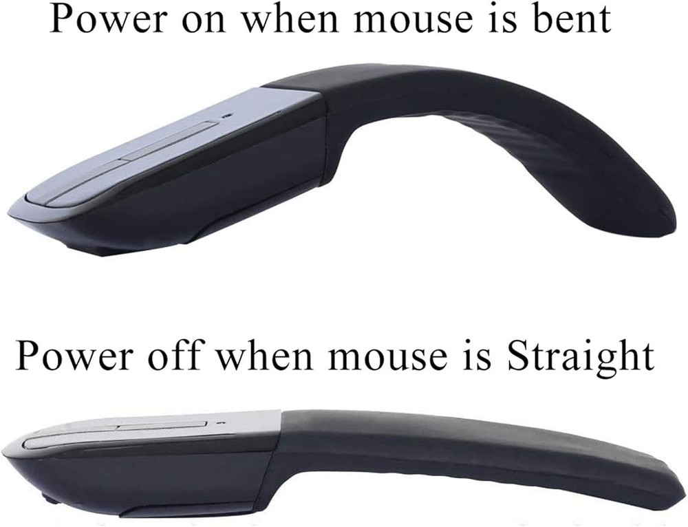 Compact Bluetooth Arc Mouse - Wireless Travel Companion for Laptops & Tablets