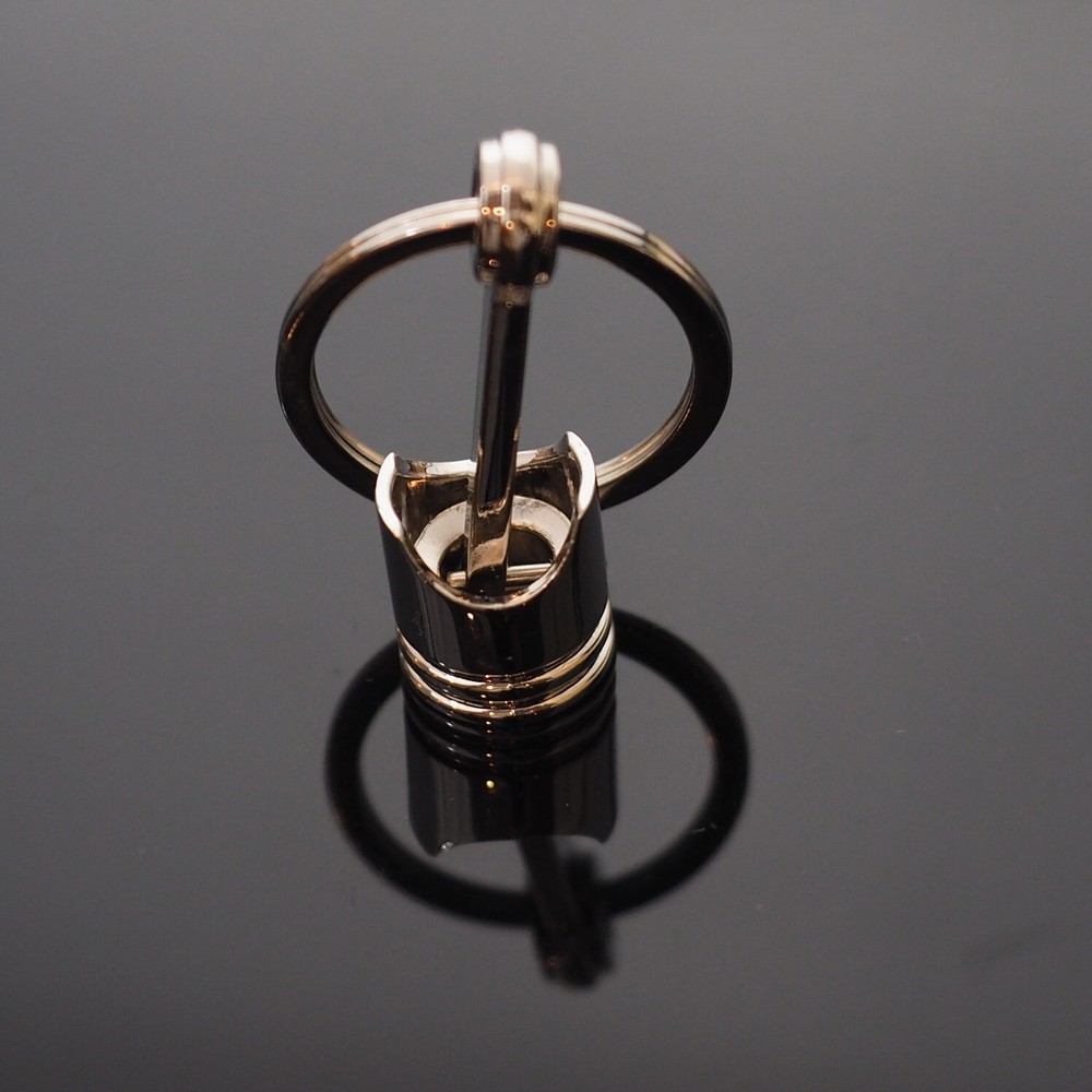 Piston Connecting Rod Car Engine Silver Metal 3D Keyring Keychain Key Chain Ring