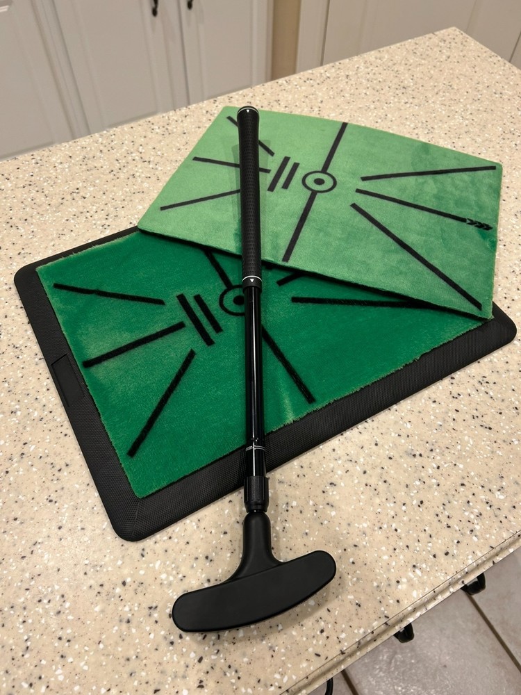 NEW! Golf Swing Path Hitting Mat & Wekin Adjustable Two-Way Golf Putter (Bundle)