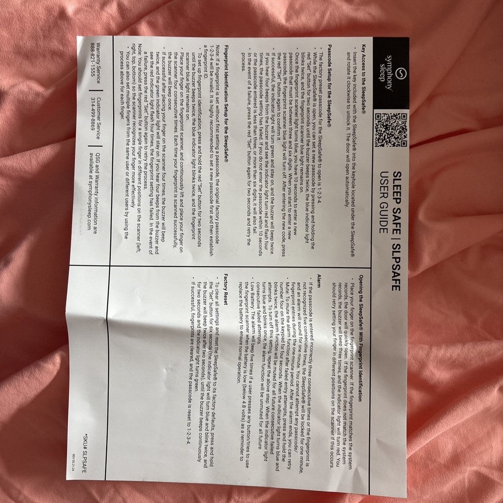 Sleep Safe By Symphony Sleep - New In Box!