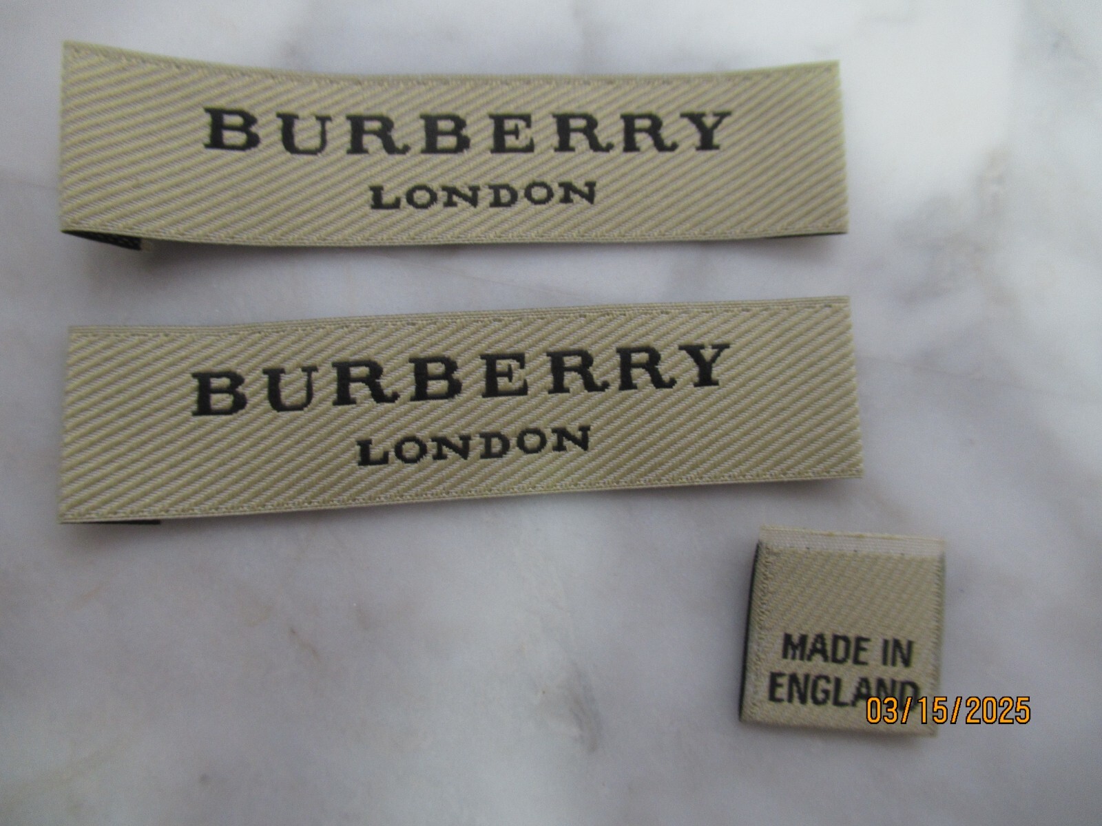BURBERRY 2  Designer Tag LABEL Replacement Sewing Accessories LOT 2