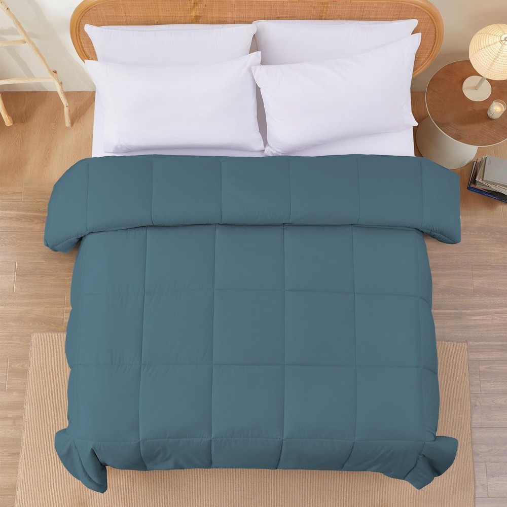 Down Alternative Reversible Comforter Teal/Beige Twin Size Bedding