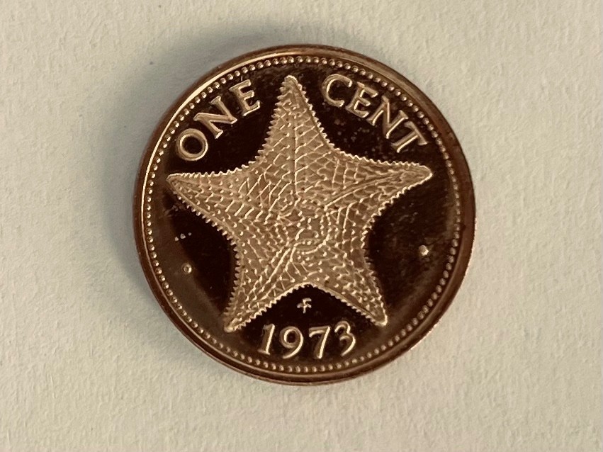1973-FM Bahamas 1 Cent, Franklin Mint, Bright Proof UNCIRCULATED