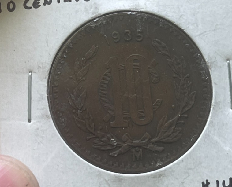 1935 Mexico 10 Centavos - Copper KM# 430 L2