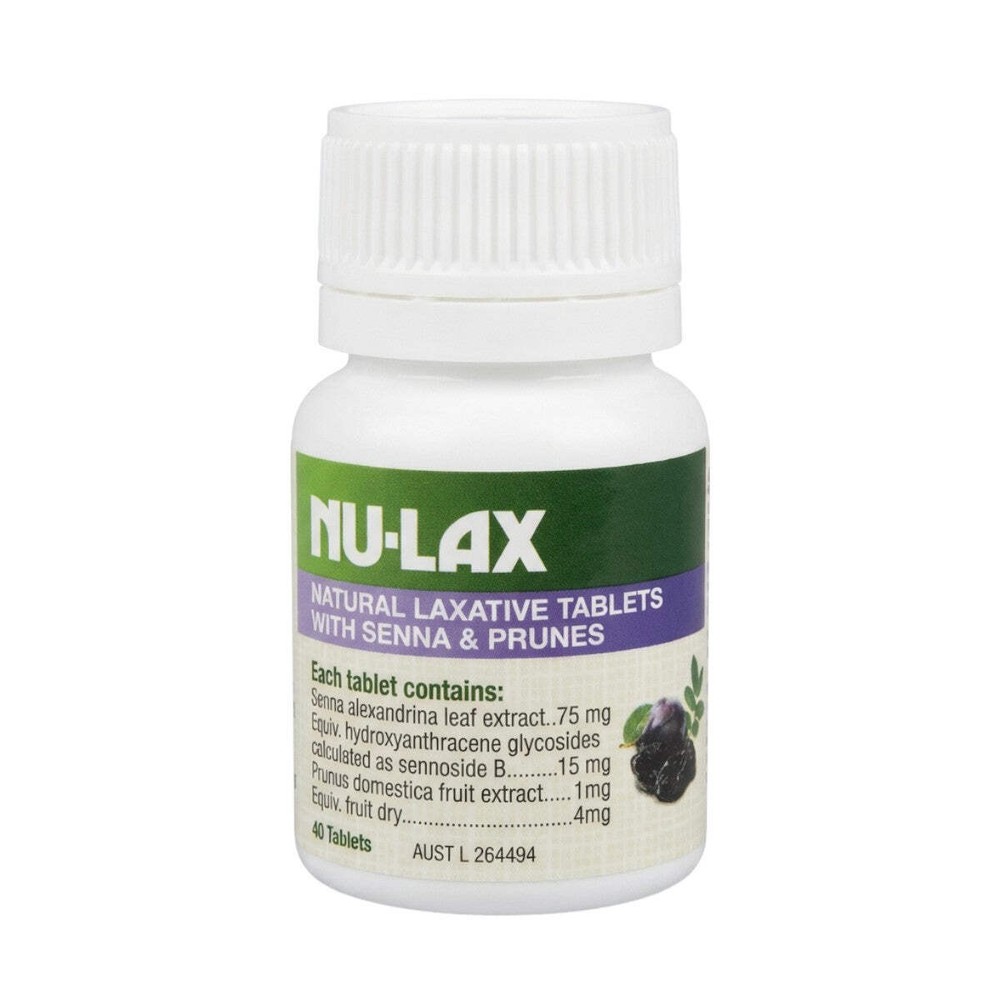 NU-LAX Natural Senna & Prune Tablets Extra Strength 40 Tablets