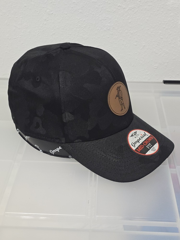 Imperial Mid Crown Fit Golf Hat Black Camo Adjustable Strap