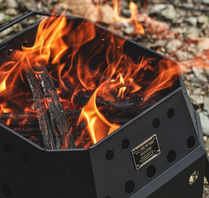 CARGO Container Fire Pit Max Camping Double Combustion Portable Black Color