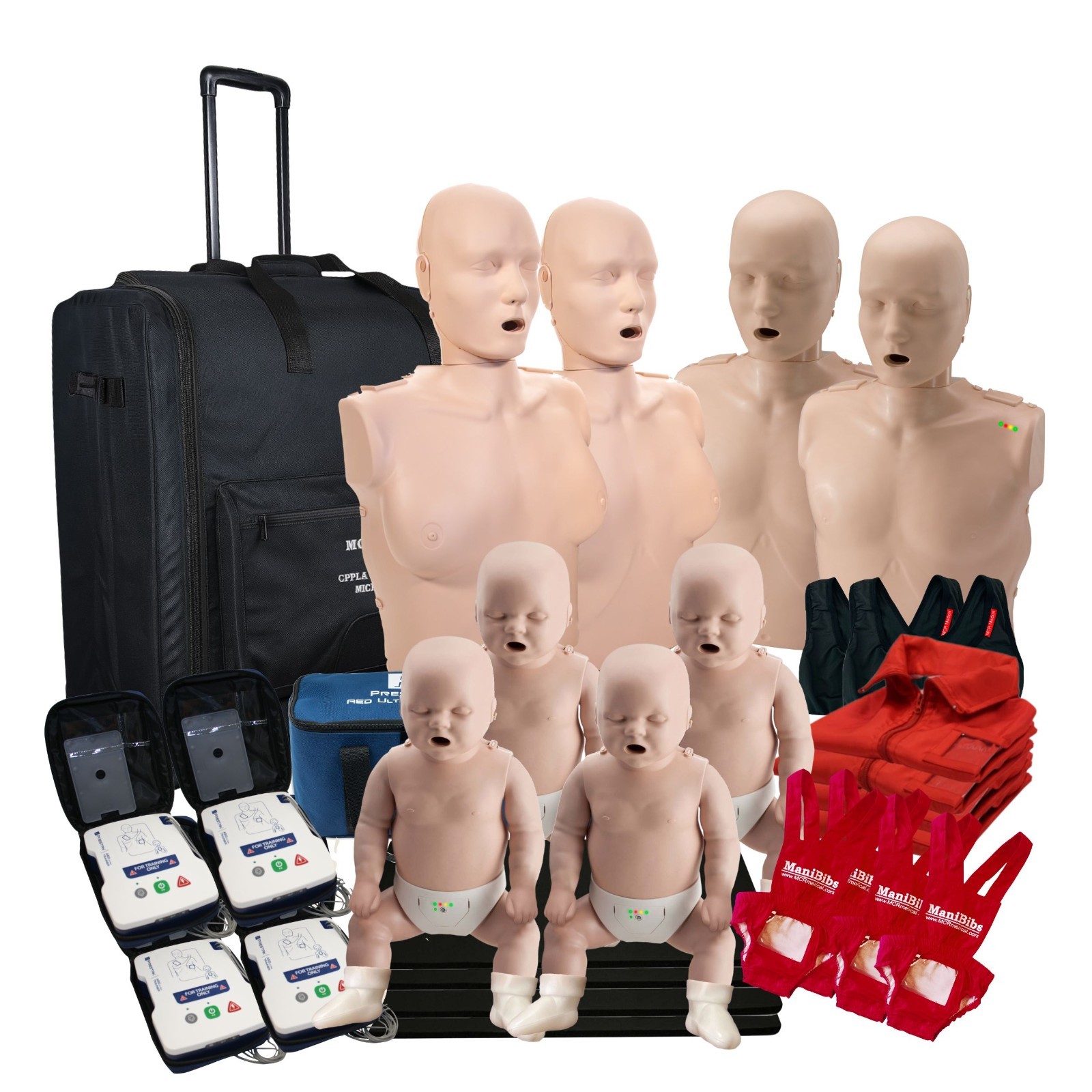 PRESTAN 2 Female CPR Manikin, 2 Male, and 4 Infant CPR Manikin Training Kit, MS