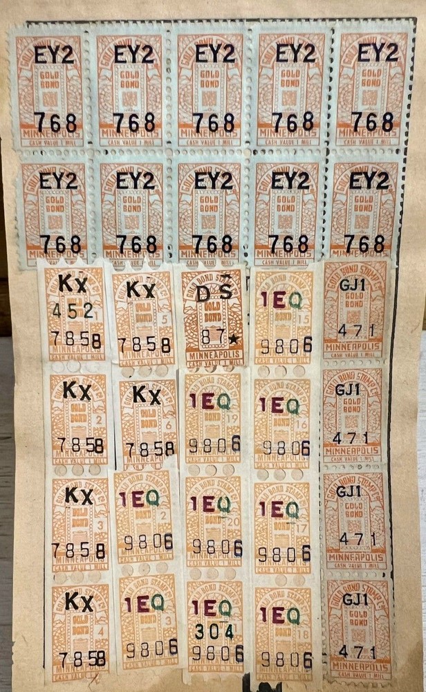 Gold Bond Vintage Antique Stamp Book 60% Full 3 x 6 1938