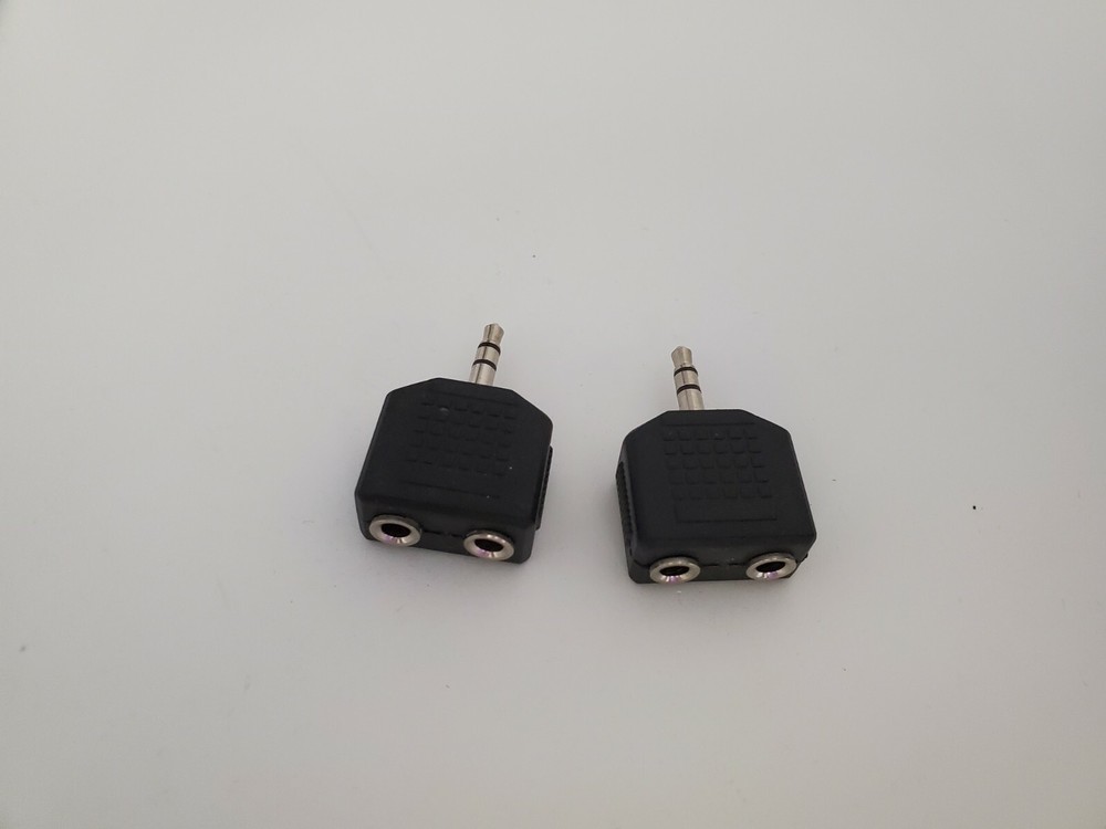 2 NEW Headphone Earphone Jack Splitter 3.5mm 1/8" Stereo Mini Plug Dual Port K22
