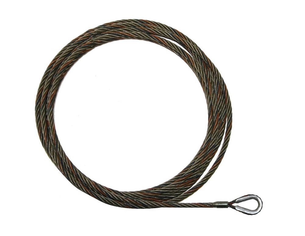 1/2" x 150' Fiber Core Wire Rope Winch Line Plain Cable with Thimble