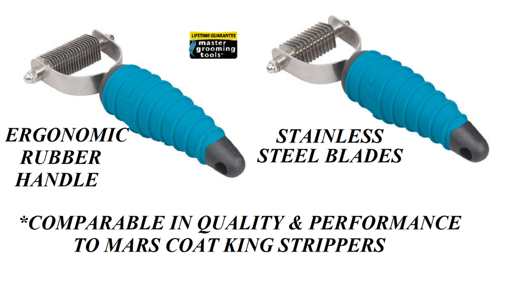 Master Grooming Tools 2pc SET PET STRIPPER TOOL Stripping DEMATTING RAKE Coat