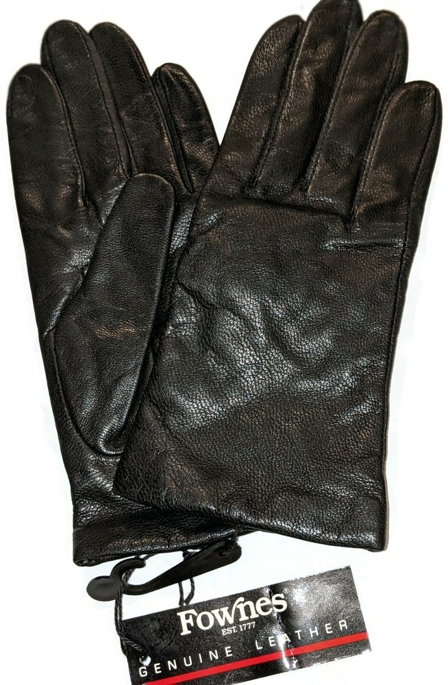 Fowne's Women's Leather Gloves, Black,Medium