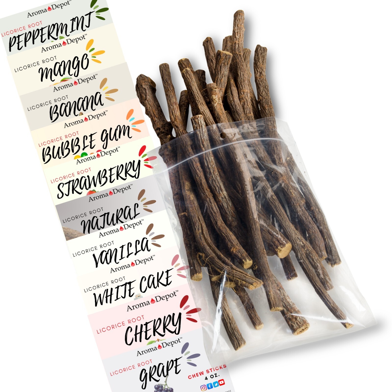 Licorice Root Chew Sticks Bulk 100% Pure Natural Flavored Glycyrrhiza Glabra