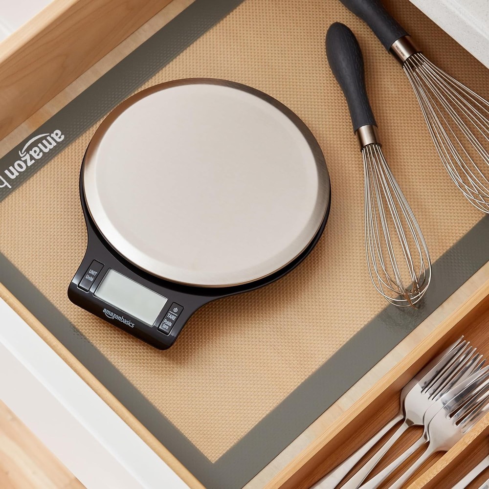 Amazon Basics Digital Kitchen Scale with LCD Display, Tare Function, Multiple Un