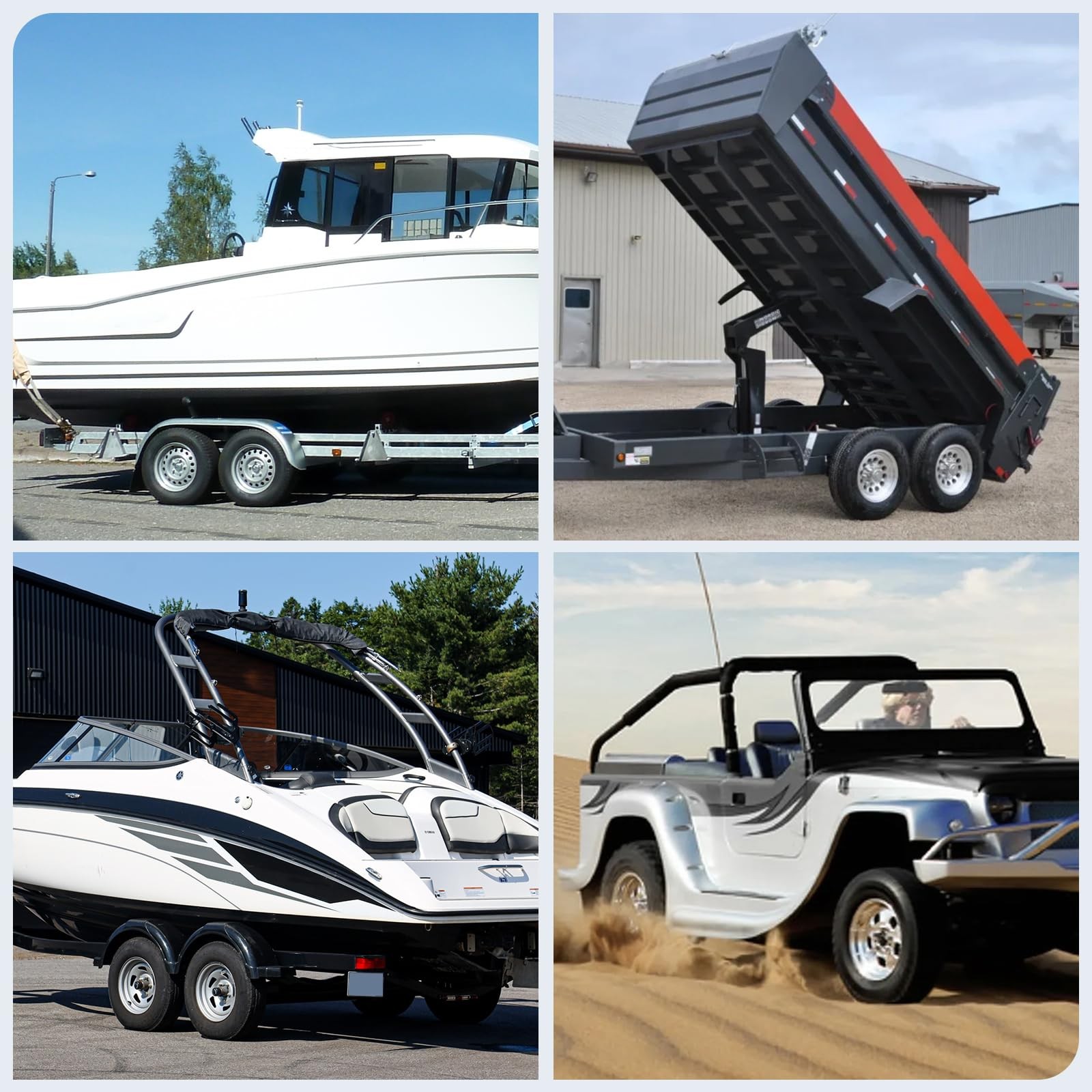 2-Pack Trailer Tire On Rim 4.80-12 480-12 4.80x12 5 Lug on 4.5" PCD 12 in Wheel