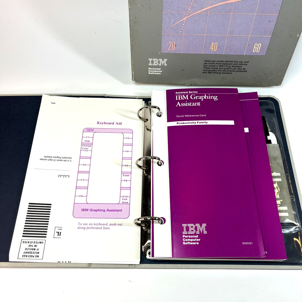Vintage IBM Graphing Assistant With 5.25" Disk PC XT PCjr Software