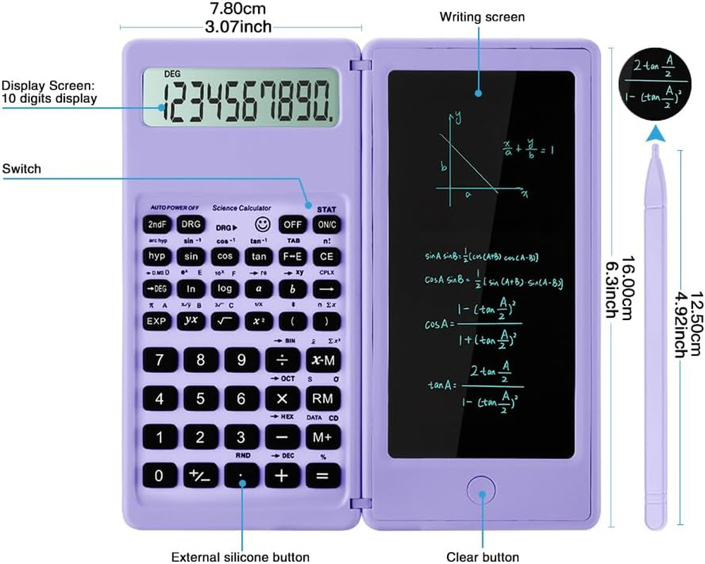 Scientific Calculators for Students, 10-Digit Large Screen, Math Calculator with