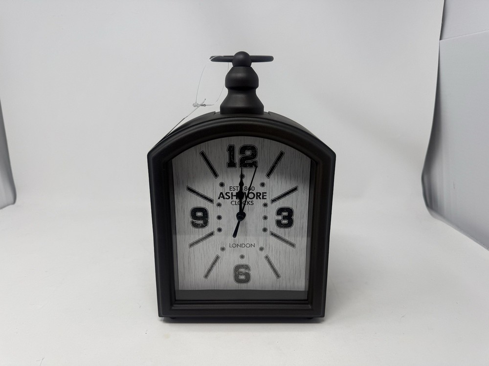 ASHMORE London Table Top Clock Black  New With Tags