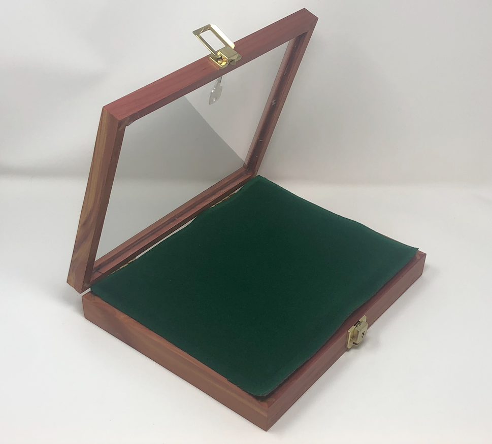 Cedar 9 x 12 x 2 Wood Display Case for Arrowheads Knives Collectibles Coins