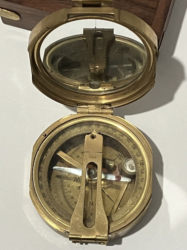 Brass Maritime Compass With Case