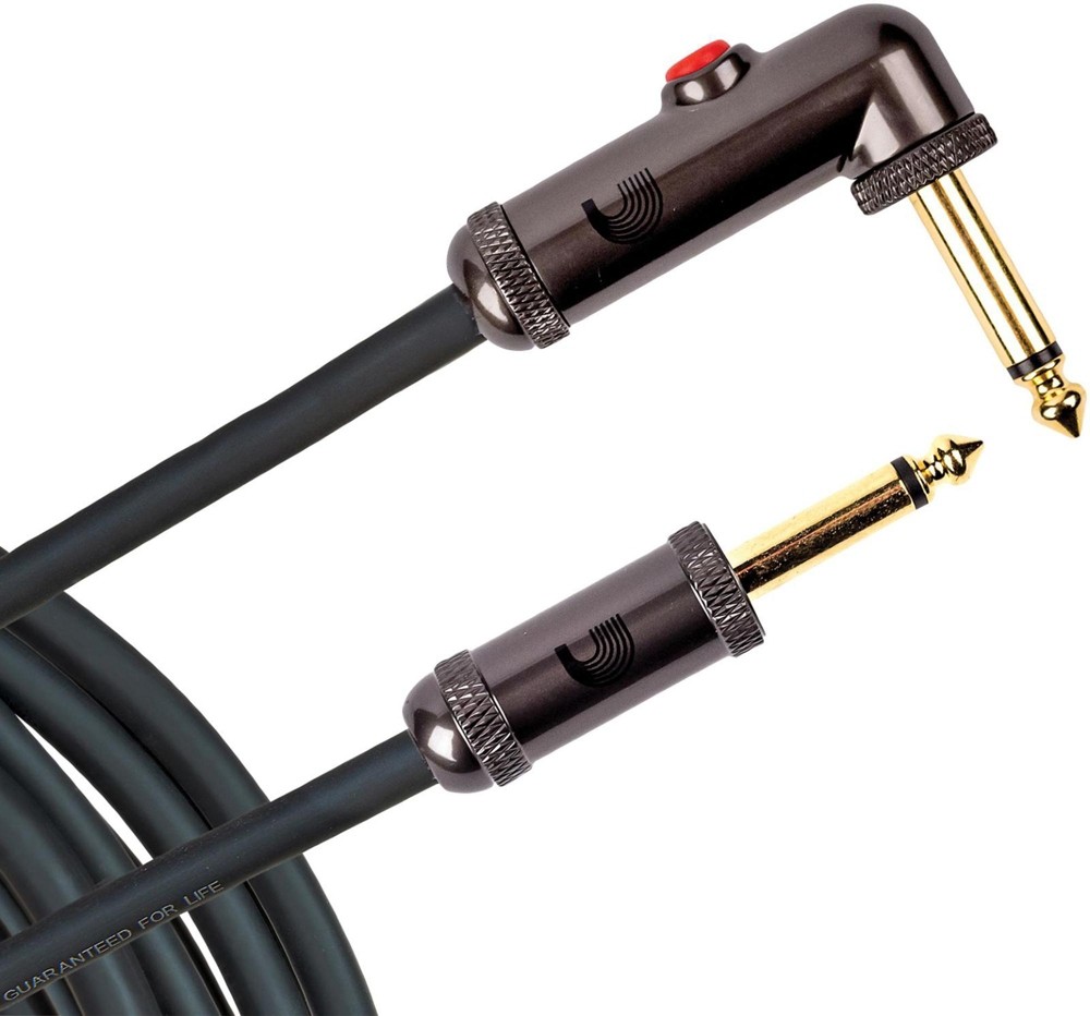 Planet Waves Circuit Breaker Instrument Cable Latching Right Angle Plug 10ft Blk