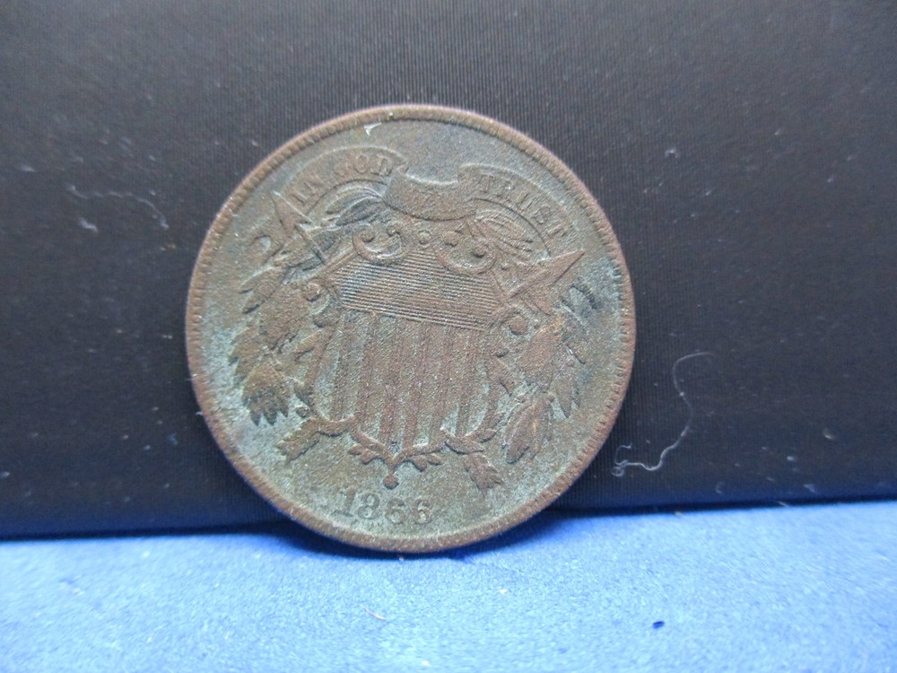 1866 Two Cent Piece 2c Better Grade VF Details dark coin