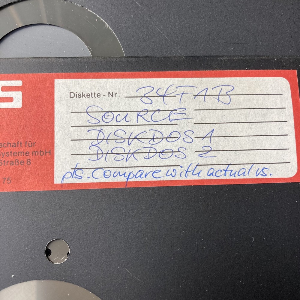 Edit for CP/M German version and DISK DOS 1 & 2 Source Code 8 Inch Floppy Disk